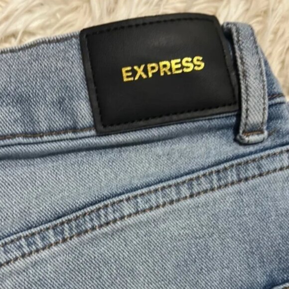 Express Women’s Blue Denim Jeans Straight Ankle High Rise size 4R - Picture 9 of 10